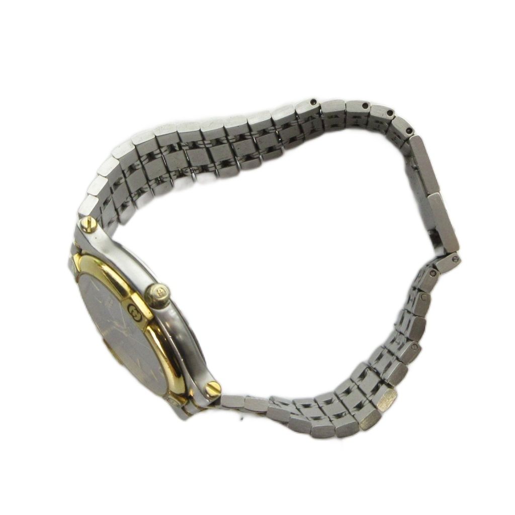 Gucci Watch Quartz Logo Carre Date Silver Color Gold — view 4