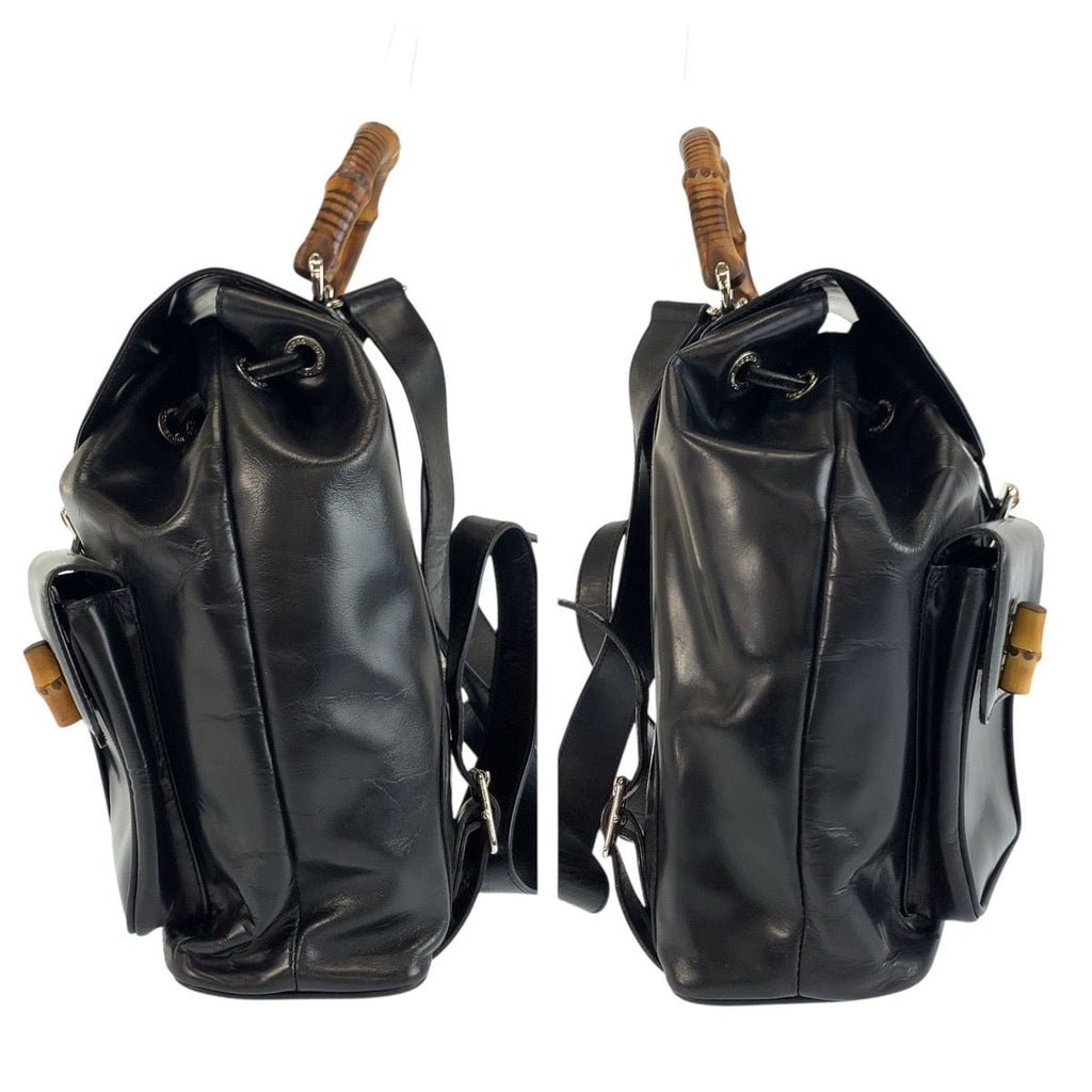 Gucci Bamboo Black Silver Leather 003 5 Backpack — view 8