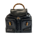 Gucci Bamboo Black Silver Leather 003 5 Backpack