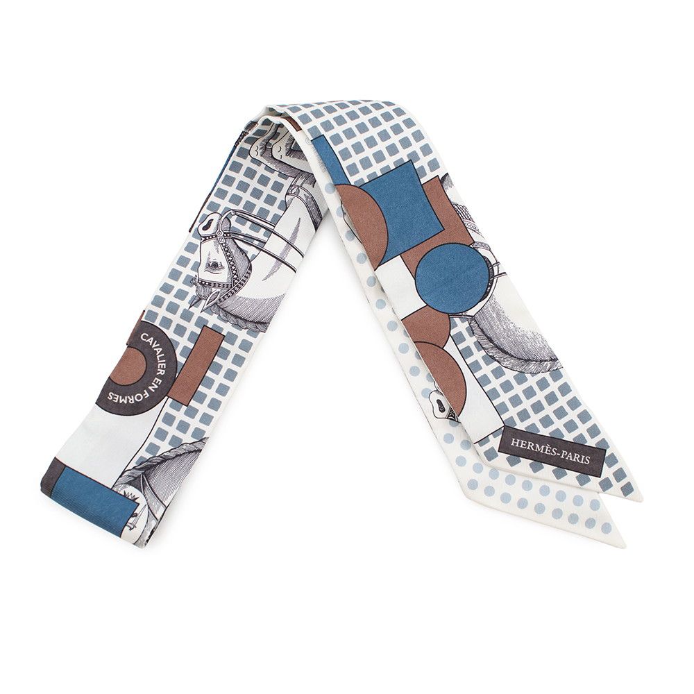 Hermes Scarf Twill Cavalier Anne Forms en Formes Silk