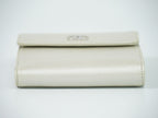 Chanel CC Logo Bifold Wallet Compact Leather Pearl White — view 3