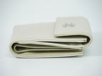 Chanel CC Logo Bifold Wallet Compact Leather Pearl White — view 4