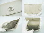 Chanel CC Logo Bifold Wallet Compact Leather Pearl White — view 8