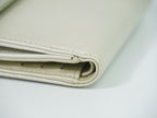 Chanel CC Logo Bifold Wallet Compact Leather Pearl White — view 6