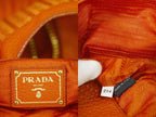 Prada Leather 2-Way Shoulder Bag Tote Orange — view 9