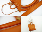 Prada Leather 2-Way Shoulder Bag Tote Orange — view 6