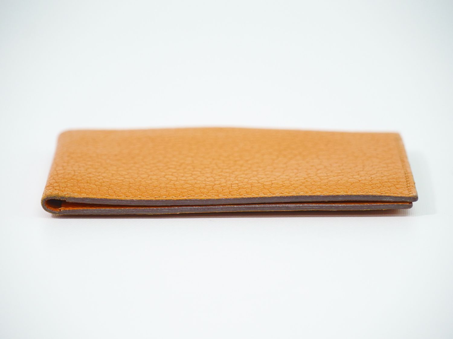 Hermes Leather Bifold Billfold Wallet Compact Orange — view 3
