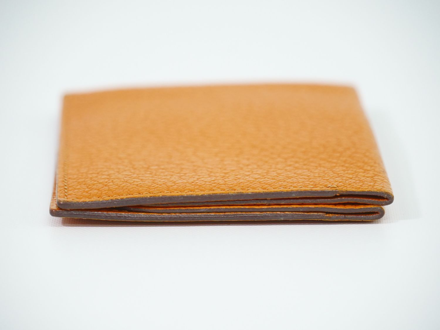 Hermes Leather Bifold Billfold Wallet Compact Orange — view 4