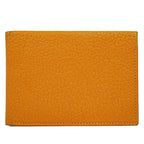 Hermes Leather Bifold Billfold Wallet Compact Orange