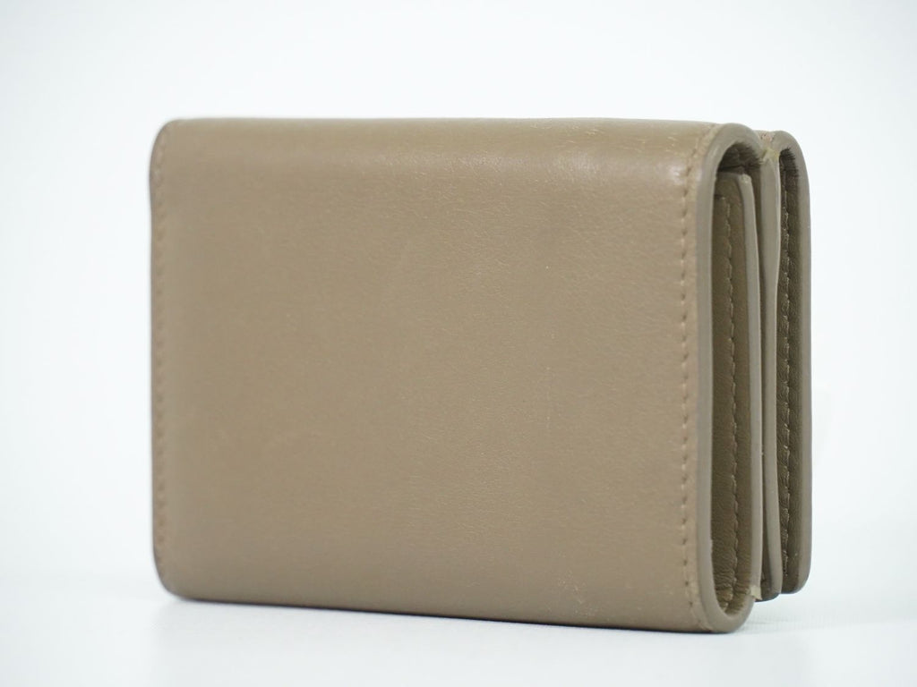 Saint Laurent Origami Tiny Trifold Compact Wallet Leather Brown — view 2