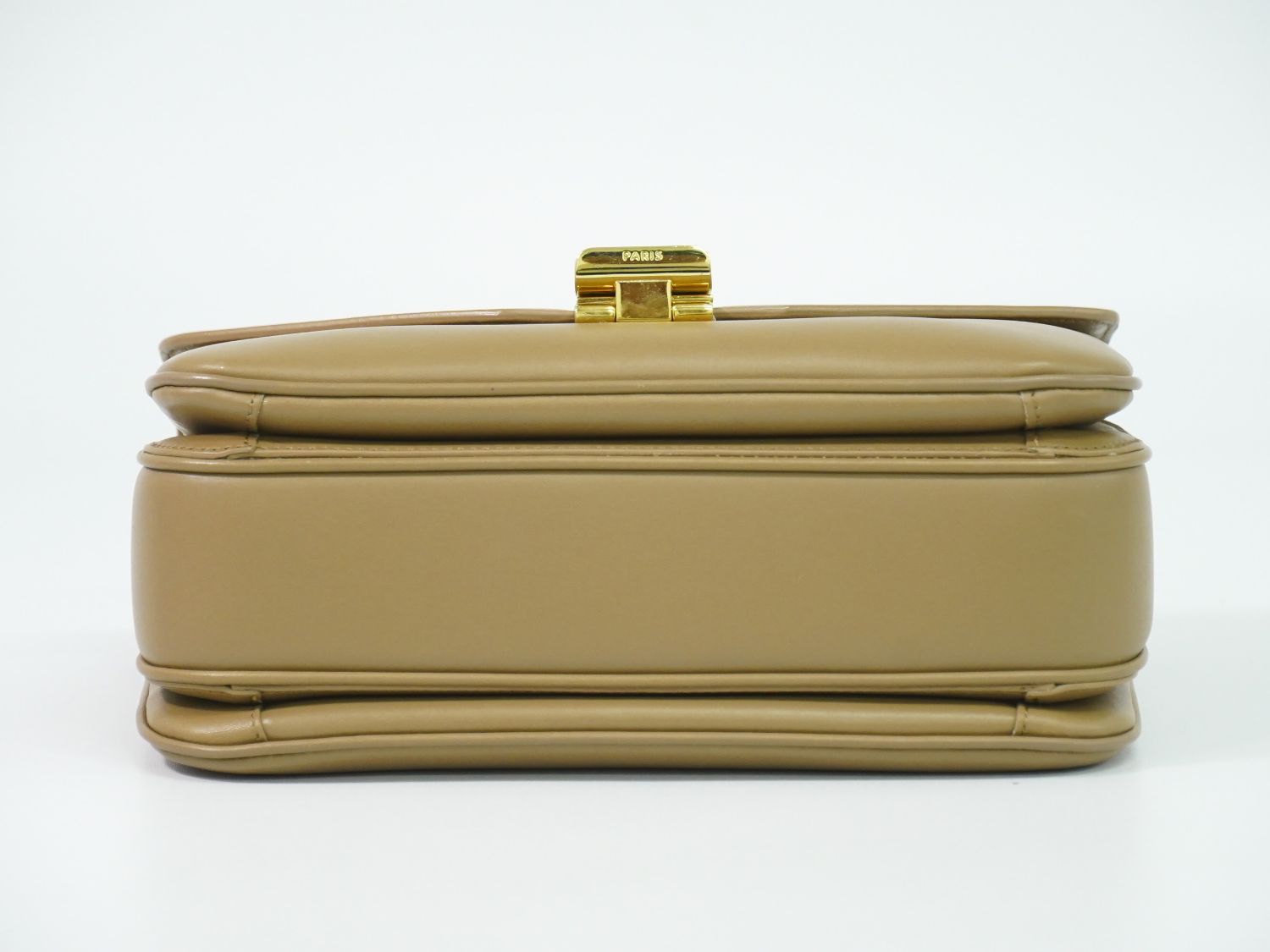Celine Small C Chain Shoulder Bag Pochette Leather Beige — view 3