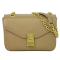 Celine Small C Chain Shoulder Bag Pochette Leather Beige