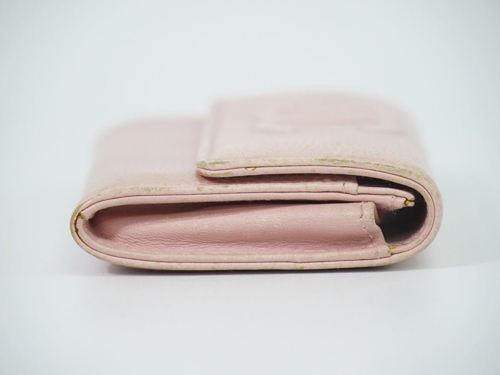 Chanel CC Logo Card Case Business Holder Caviar Leather Pink — view 4