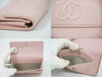 Chanel CC Logo Card Case Business Holder Caviar Leather Pink — view 8