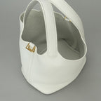 Hermes Picotin Lock PM 18 Tote Taurillon Clemence White Gold — view 8