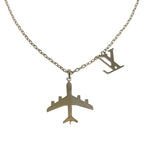 Louis Vuitton Pendant LV Plain Silver Metal Necklace — view 2