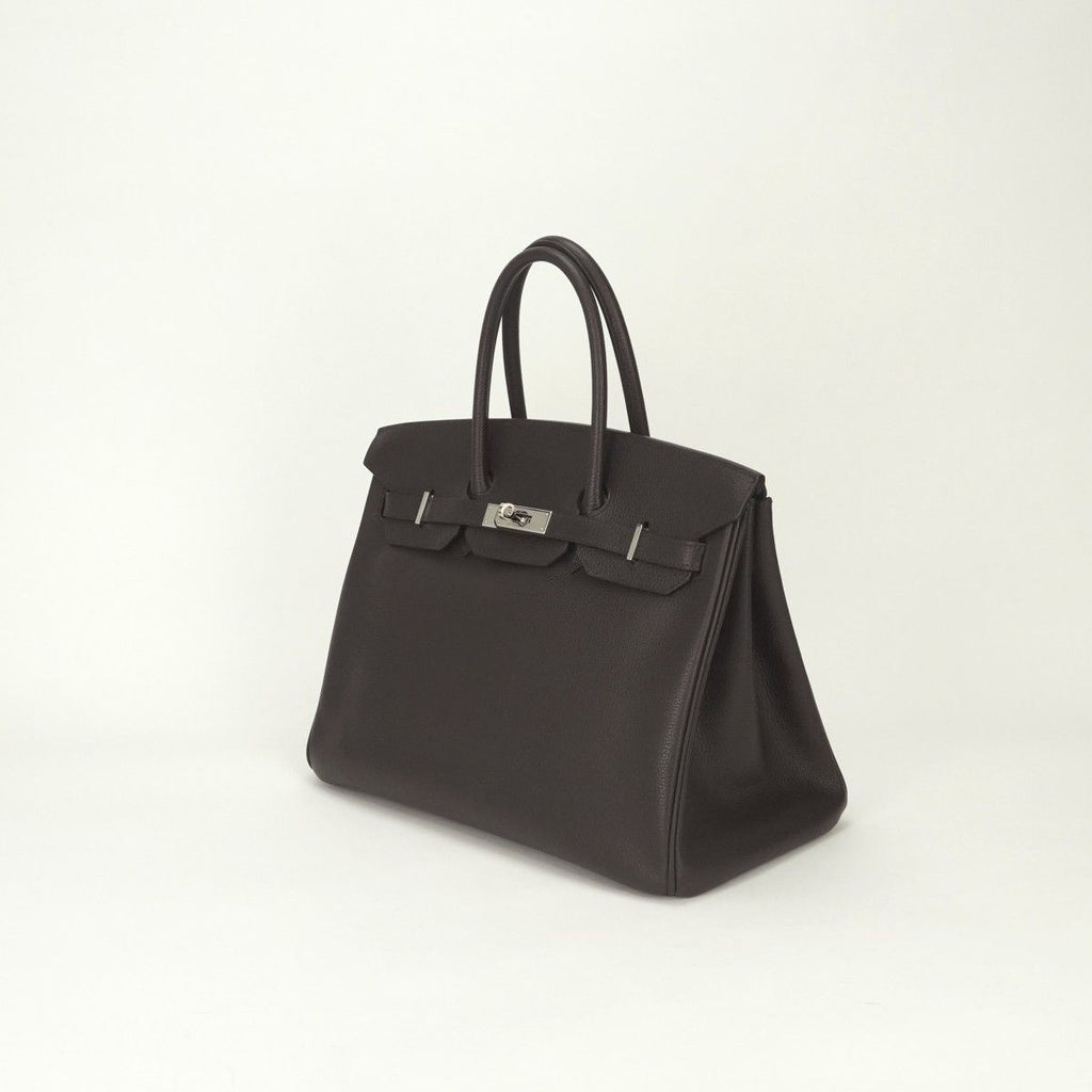 Hermes Birkin 35 Tote Vassully Eger Darkbrown Dark Brown Silver — view 2