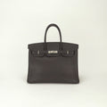 Hermes Birkin 35 Tote Vassully Eger Darkbrown Dark Brown Silver