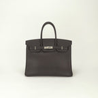 Hermes Birkin 35 Tote Vassully Eger Darkbrown Dark Brown Silver