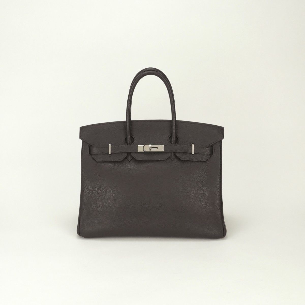 Hermes Birkin 35 Tote Vassully Eger Darkbrown Dark Brown Silver