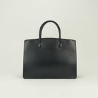 Hermes White Bus GM Business Briefcase Box Calf Noir Black Gold — view 3