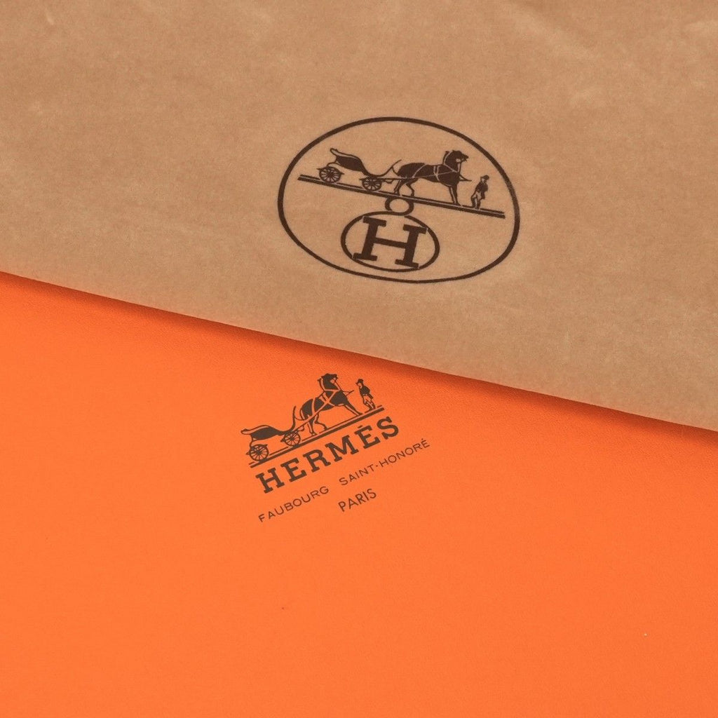 Hermes White Bus GM Business Briefcase Box Calf Noir Black Gold — view 9