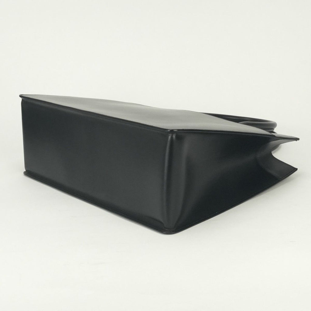 Hermes White Bus GM Business Briefcase Box Calf Noir Black Gold — view 5