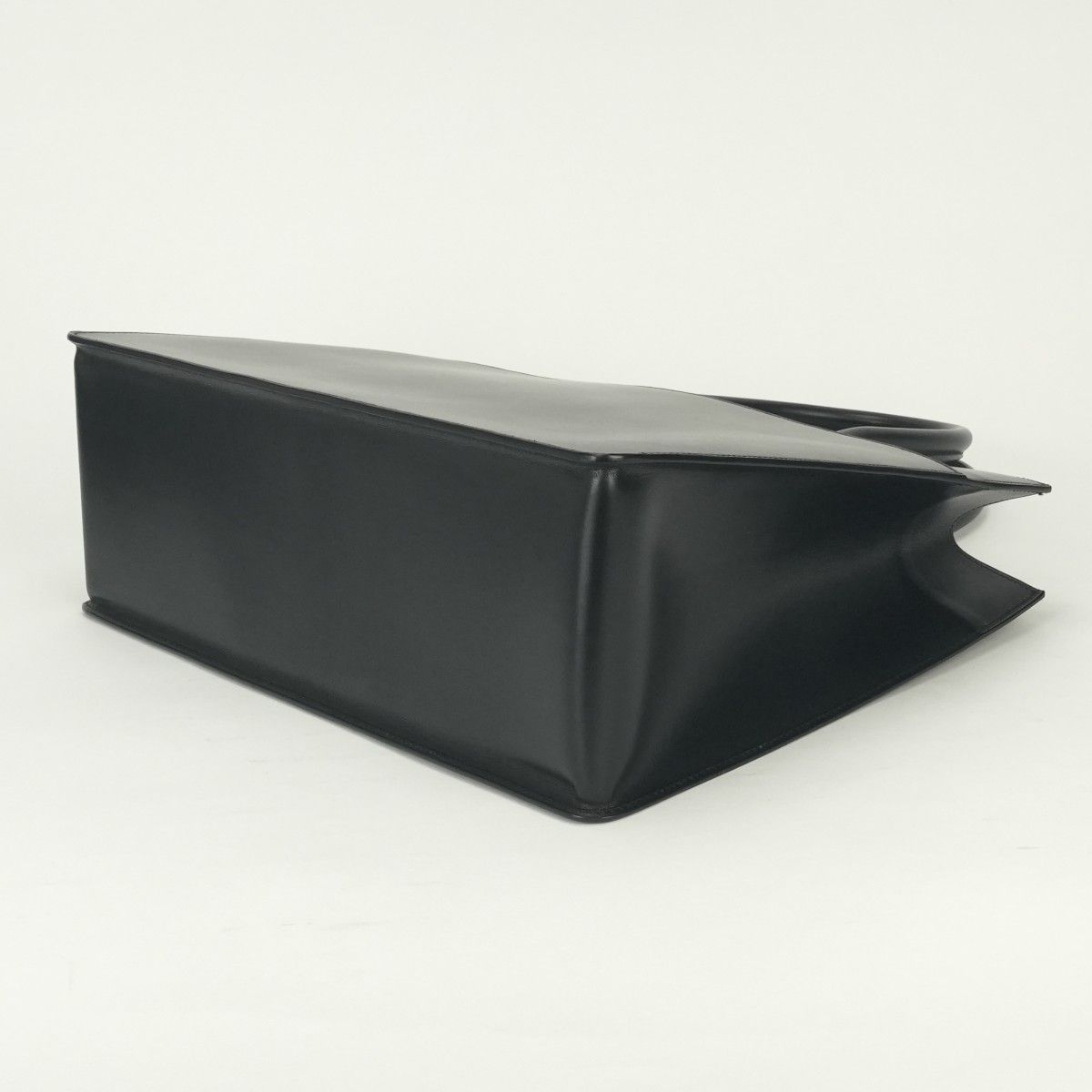 Hermes White Bus GM Business Briefcase Box Calf Noir Black Gold — view 5