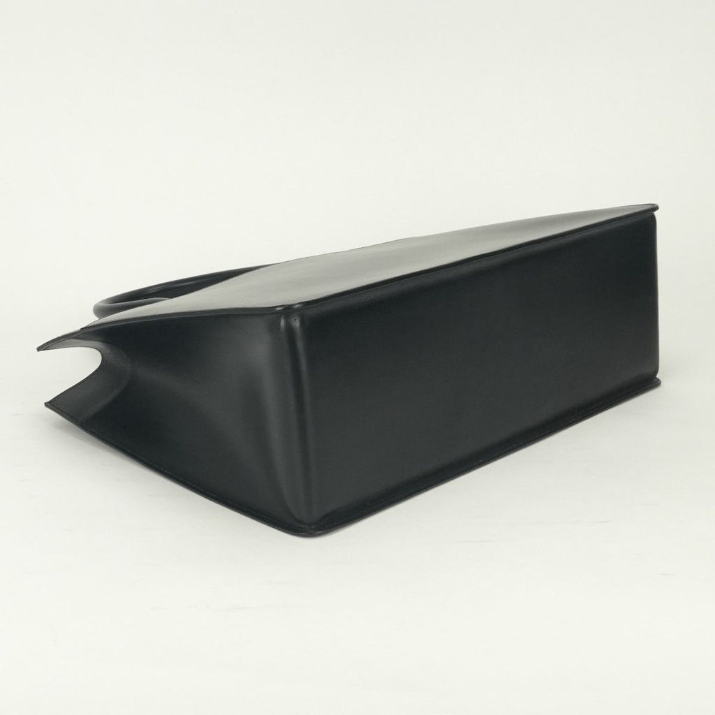 Hermes White Bus GM Business Briefcase Box Calf Noir Black Gold — view 6
