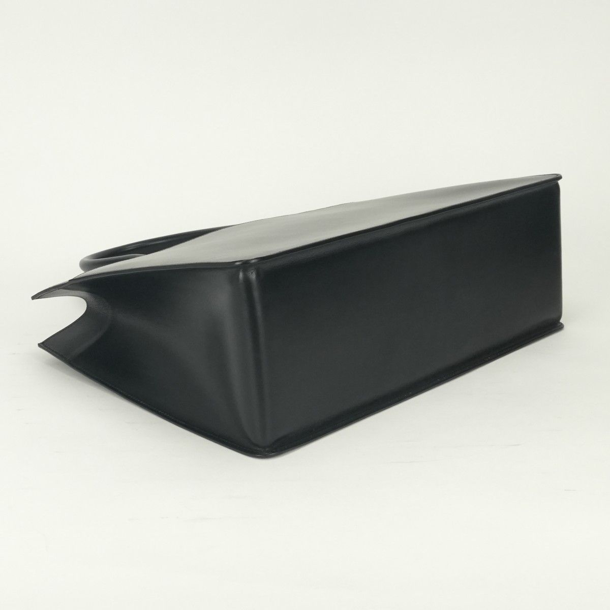 Hermes White Bus GM Business Briefcase Box Calf Noir Black Gold — view 6