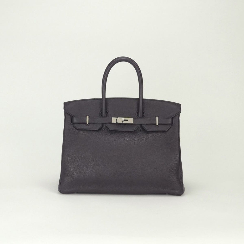 Hermes Birkin 35 Tote Togo Raisin Purple Silver