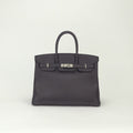 Hermes Birkin 35 Tote Togo Raisin Purple Silver