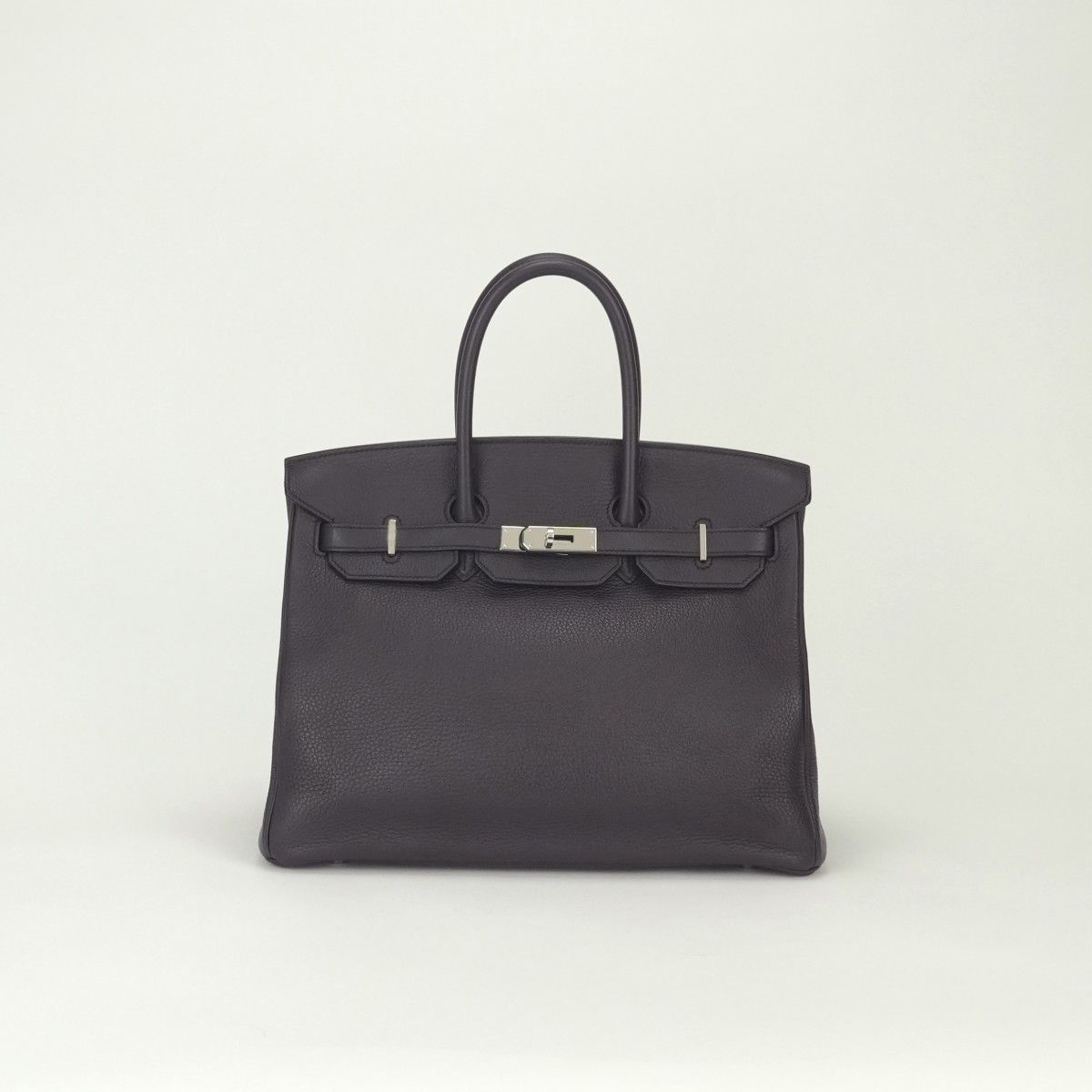 Hermes Birkin 35 Tote Togo Raisin Purple Silver