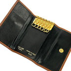 Celine Key Case Black Dark Brown Leather Key Holder — view 3