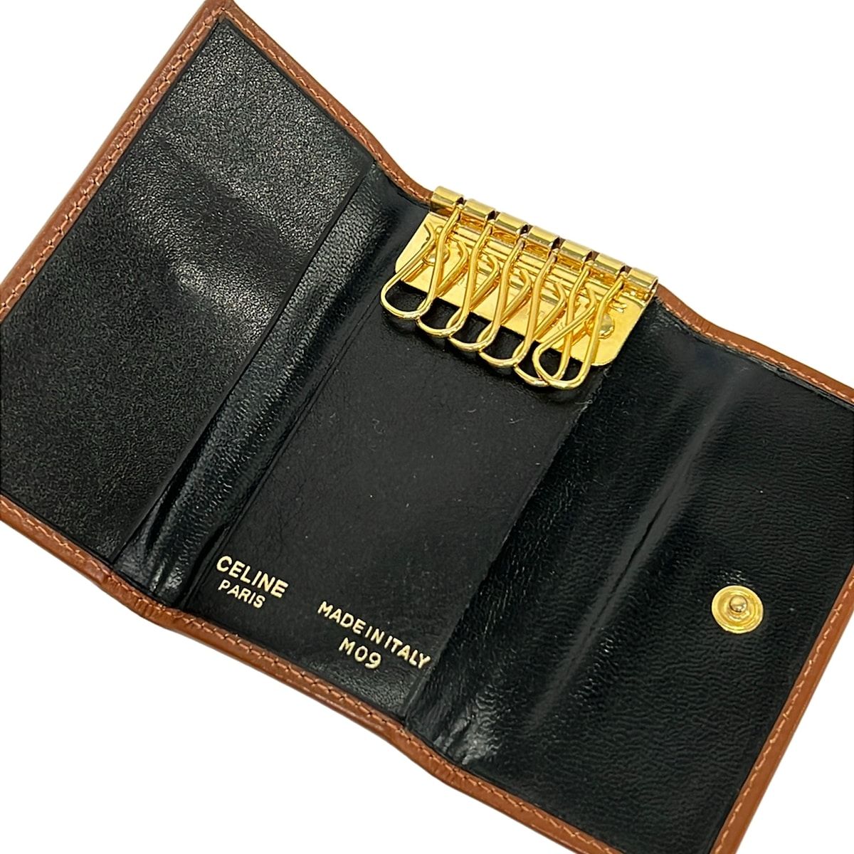 Celine Key Case Black Dark Brown Leather Key Holder — view 3