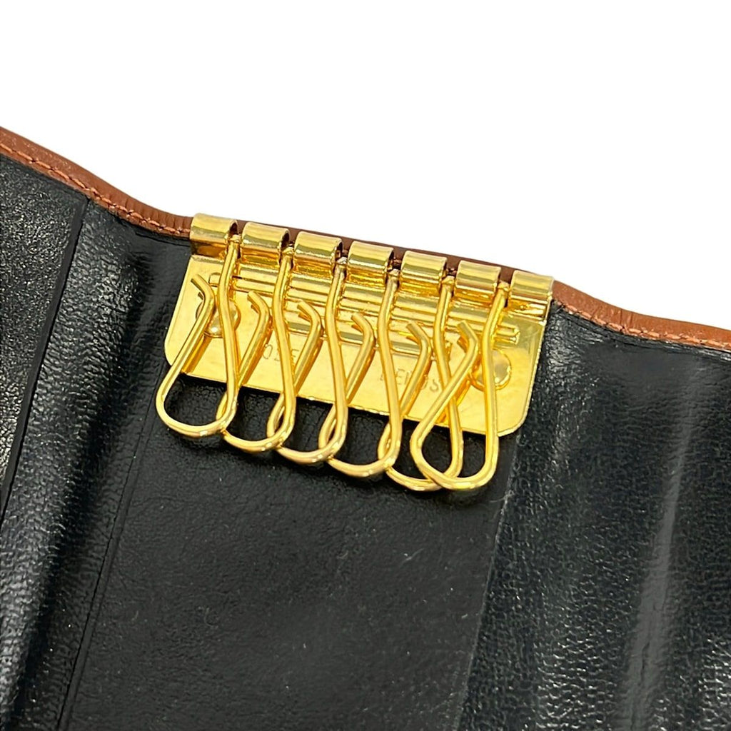 Celine Key Case Black Dark Brown Leather Key Holder — view 4