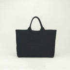 Prada Drill Tote Fabric Black Silver Handbag