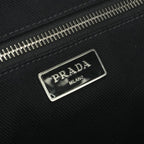 Prada Drill Tote Fabric Black Silver Handbag — view 7