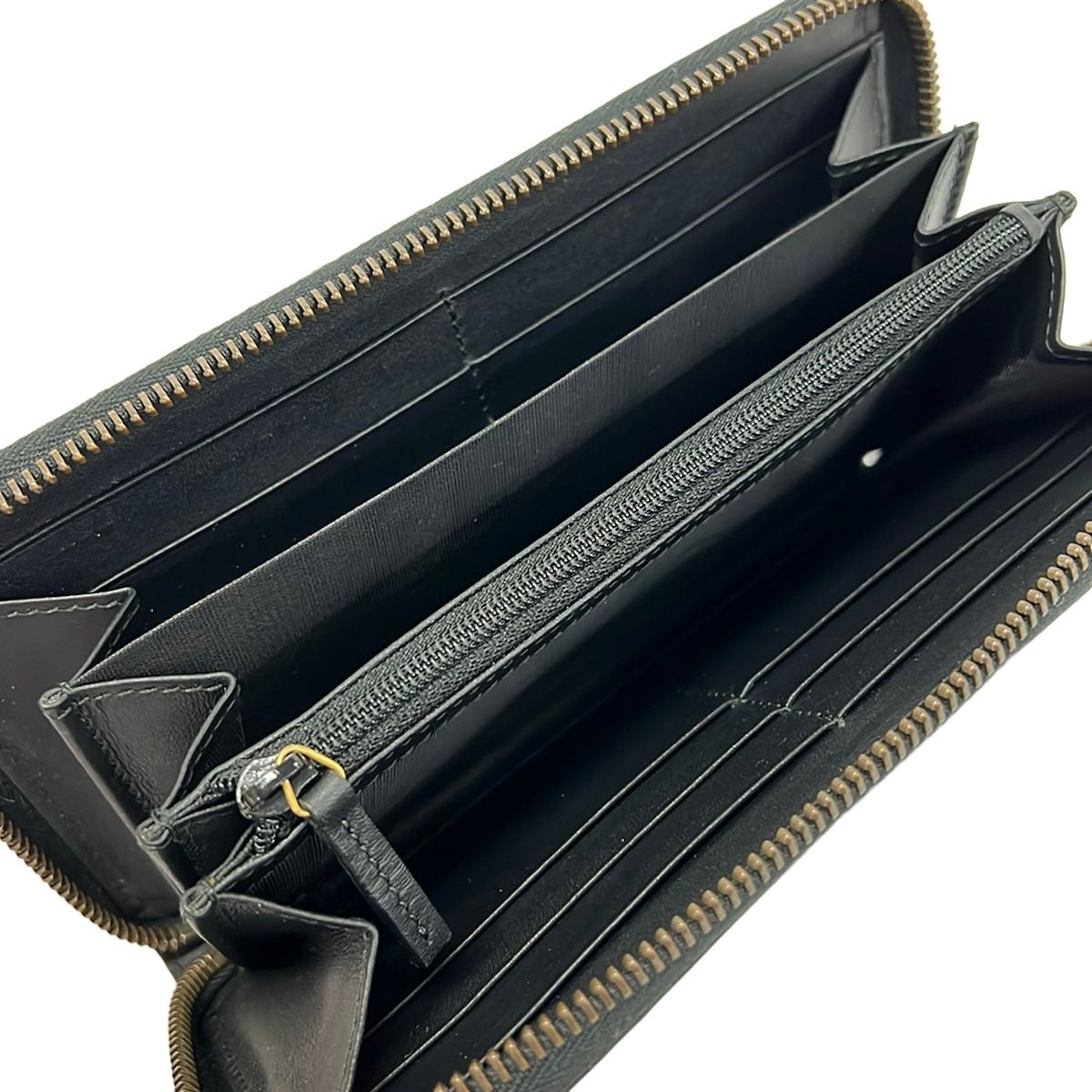 Gucci Wallet Black Light Pink Green Embroidery Flower Zip Around Leather — view 3