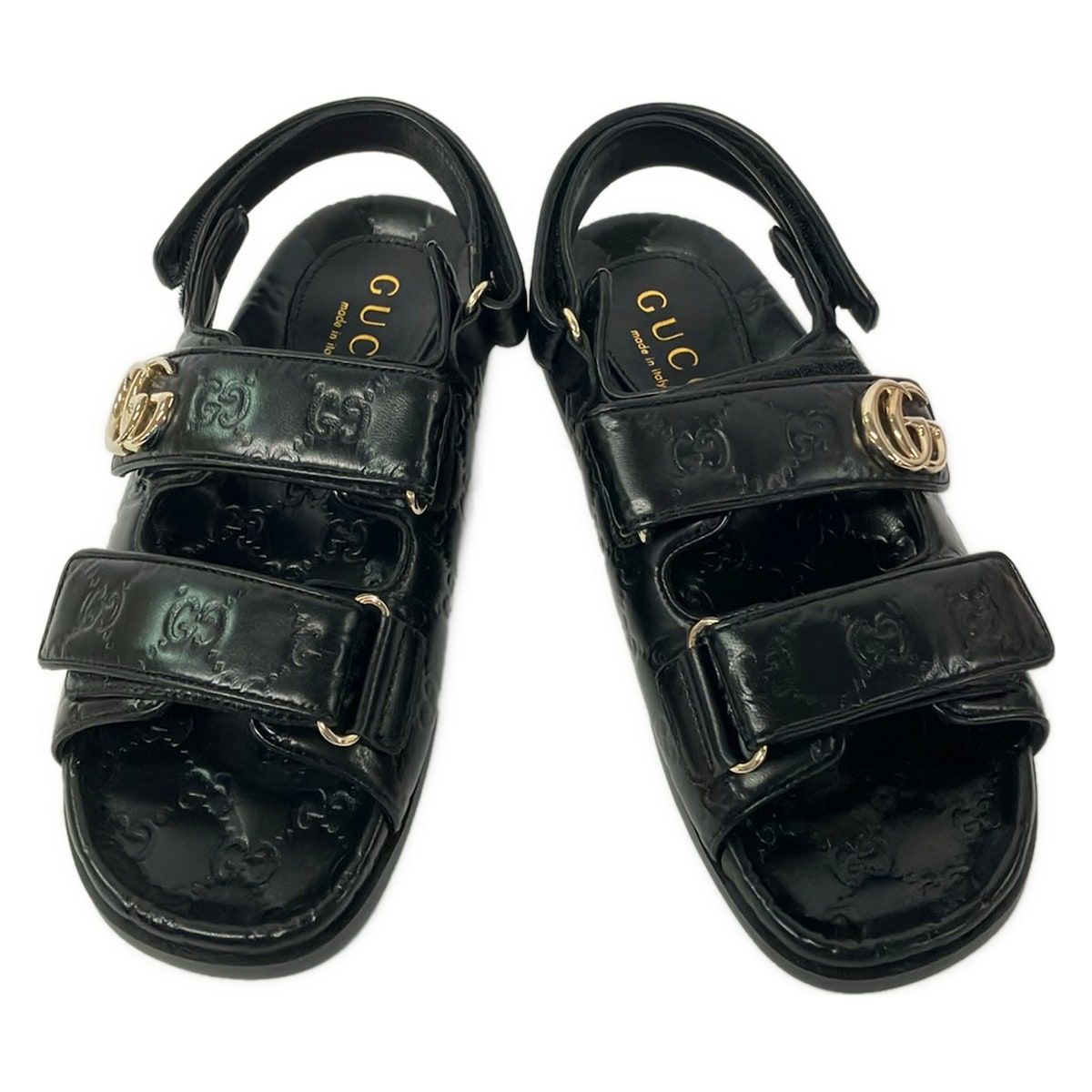 Gucci Sandals 38.5 Black Guccissima Line Double Leather — view 2