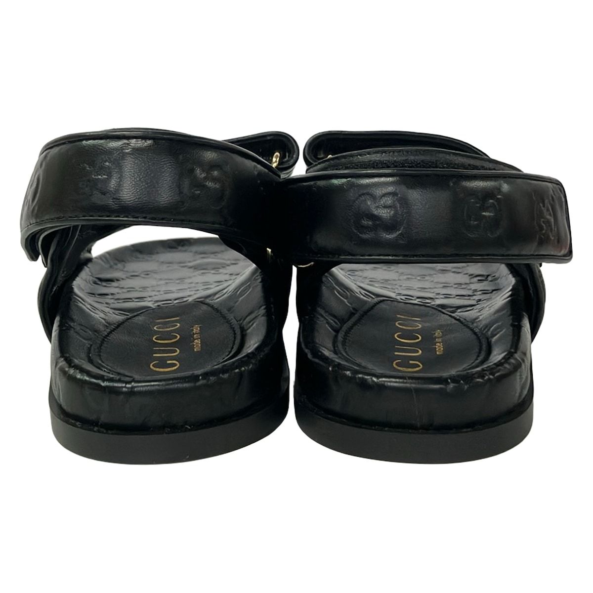 Gucci Sandals 38.5 Black Guccissima Line Double Leather — view 3