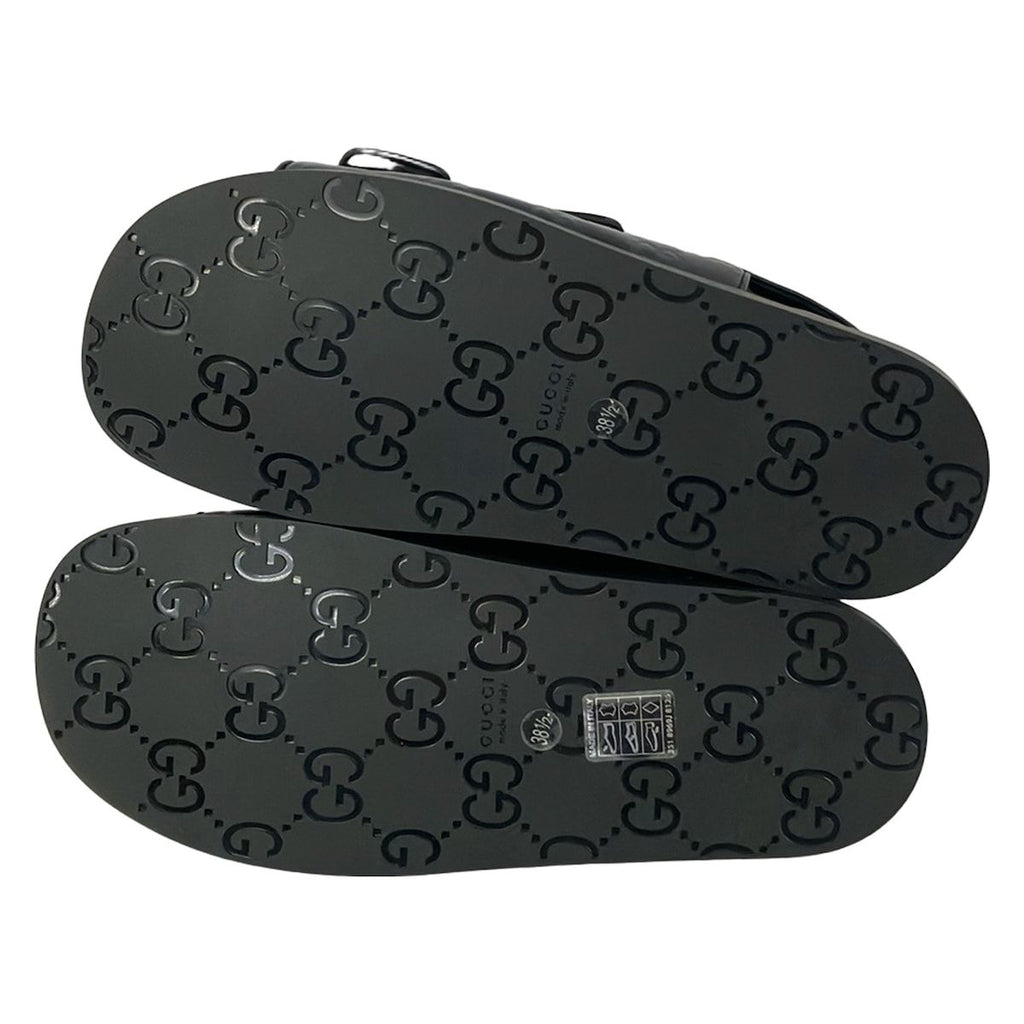 Gucci Sandals 38.5 Black Guccissima Line Double Leather — view 4