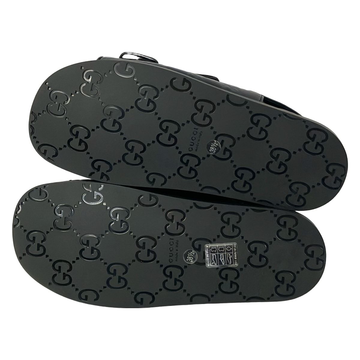 Gucci Sandals 38.5 Black Guccissima Line Double Leather — view 4