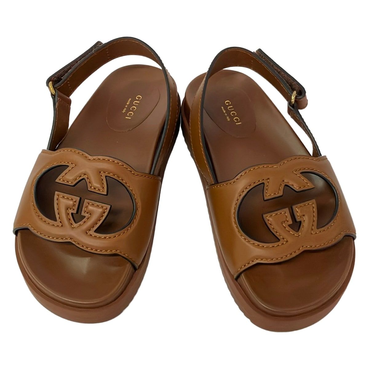 Gucci Sandals 36 Brown Interlocking Leather — view 2