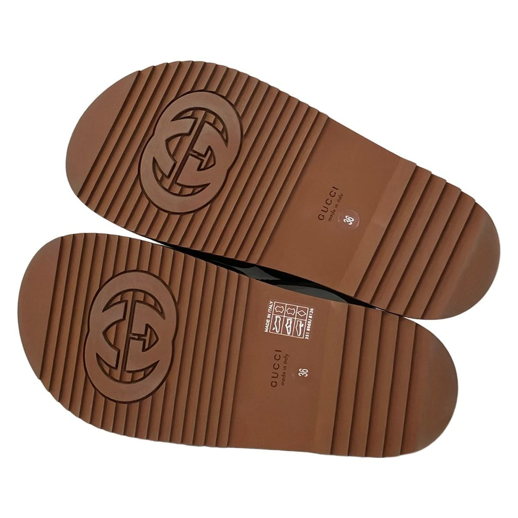 Gucci Sandals 36 Brown Interlocking Leather — view 4
