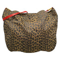 Fendi Shoulder Bag Khaki Black Red Leopard Print Leather