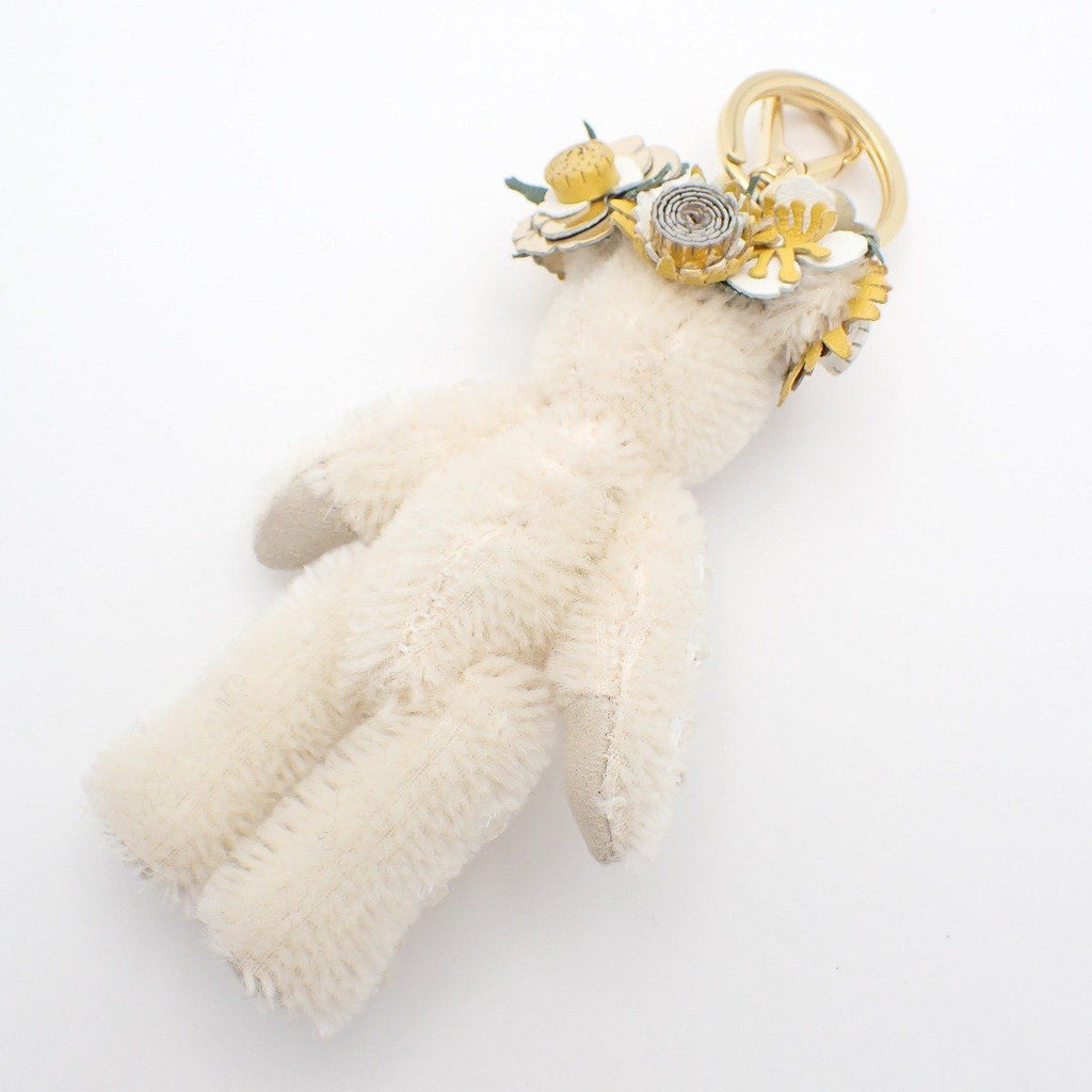Prada Flower Teddy Bear Key Chain Key Holder White — view 2