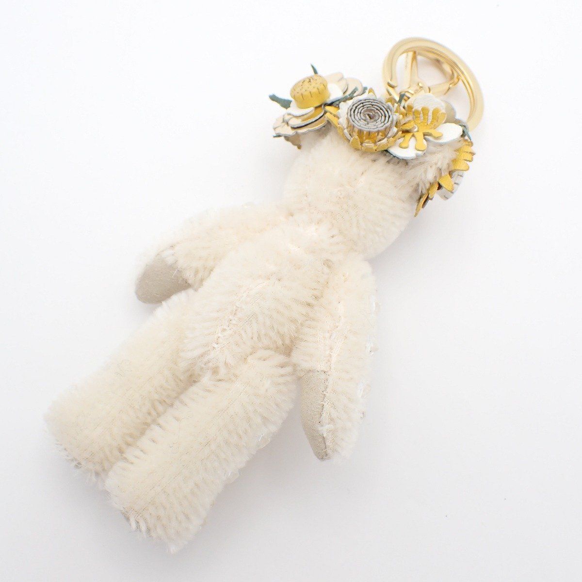 Prada Flower Teddy Bear Key Chain Key Holder White — view 2