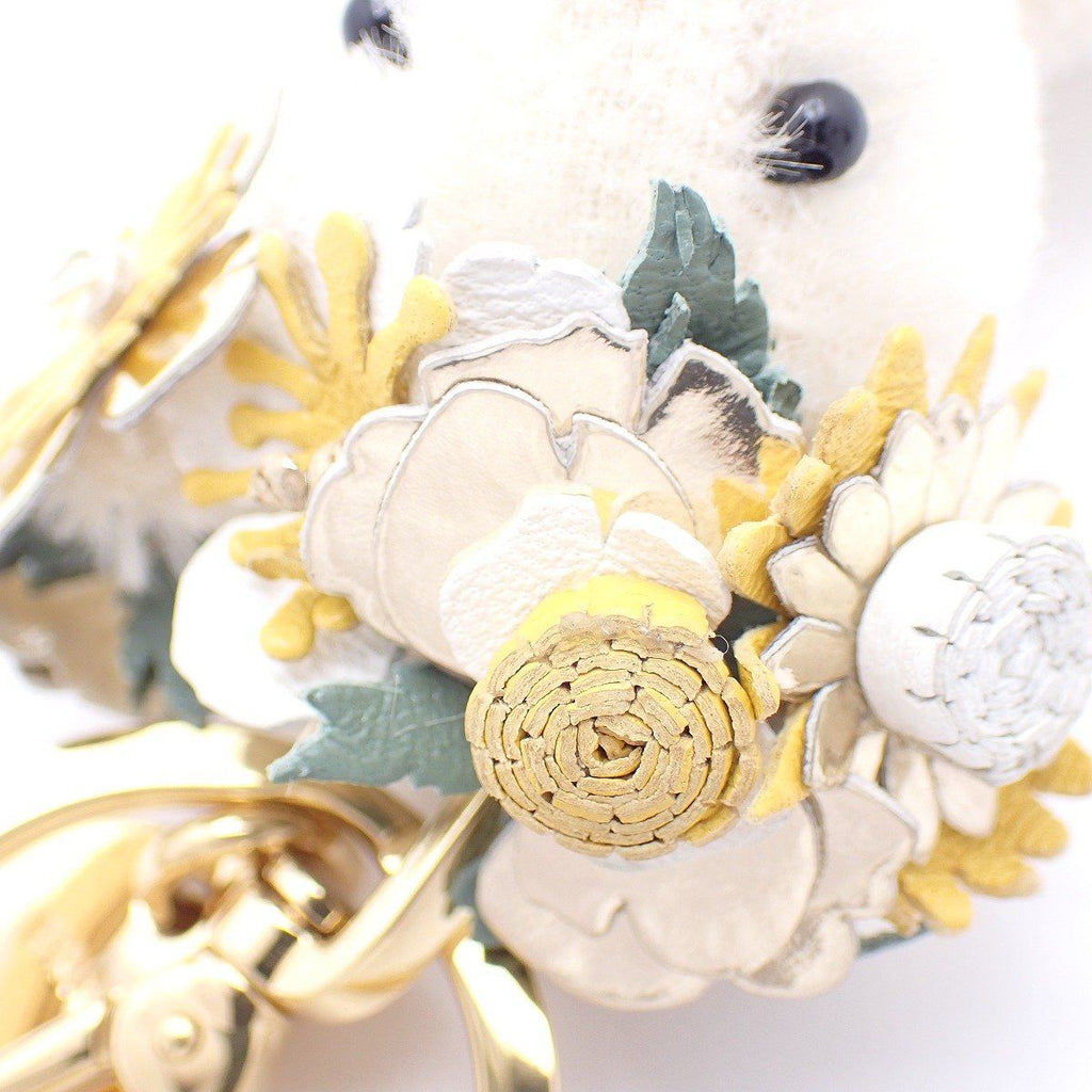 Prada Flower Teddy Bear Key Chain Key Holder White — view 4