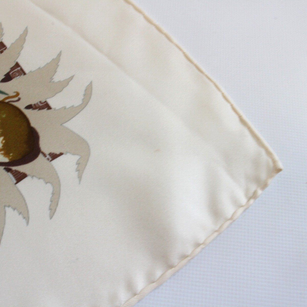 Hermes Carre 90 Scarf Aloha Silk 100% White Pawn — view 7